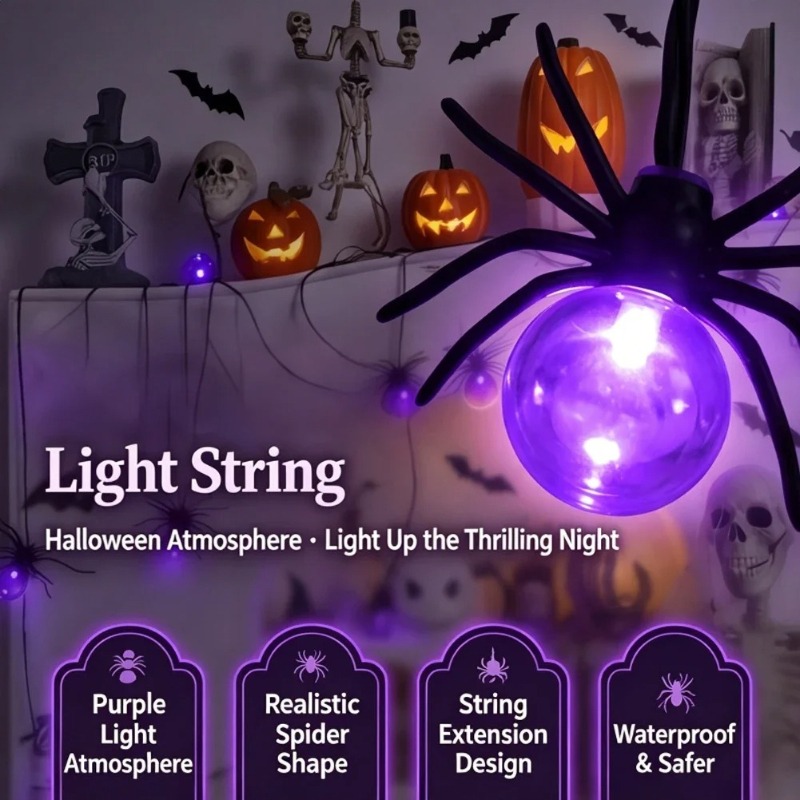 Outdoor Lighting For Garden - Lampu LED Bentuk Laba-laba Bertenaga Baterai,