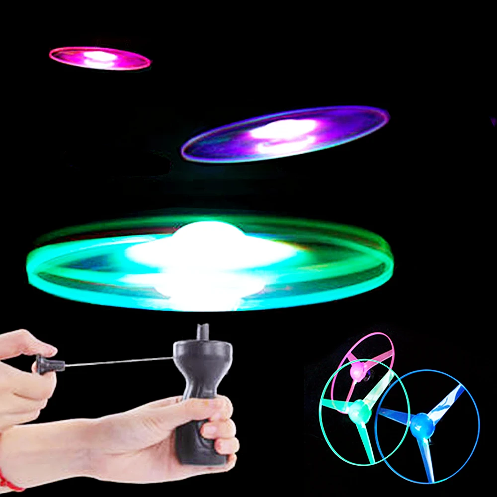 Outdoor Lighting Ideas For Party - 9A-Luminous Flying Disc Propeller Toys Mainan
