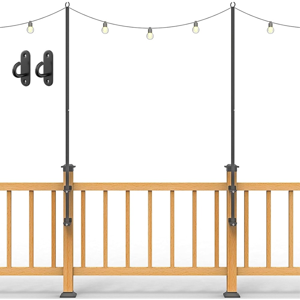 Outdoor Lighting For Garden - 2 tiang lampu string - tiang