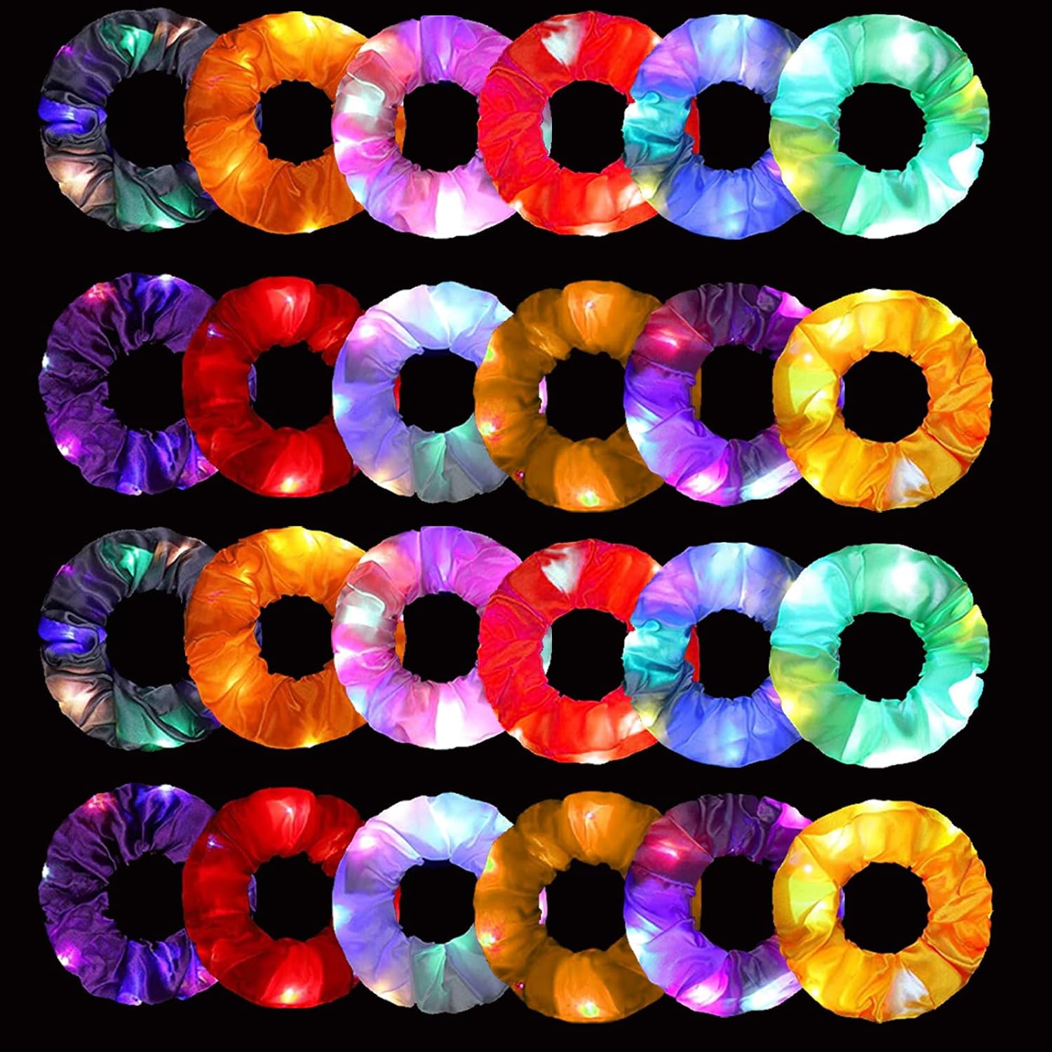 Outdoor Lighting Ideas For Party - 6 Buah Ikat Rambut LED Scrunchies,