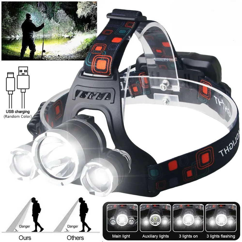 Outdoor Lighting Battery Operated - Lampu Depan LED Daya Tinggi 18650