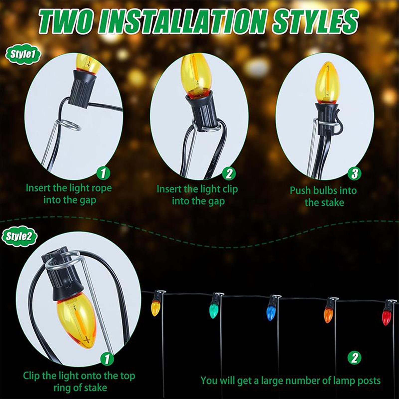 Outdoor Lighting Ground - Lampu Natal Tiang Tanam 12-Inci Dekorasi