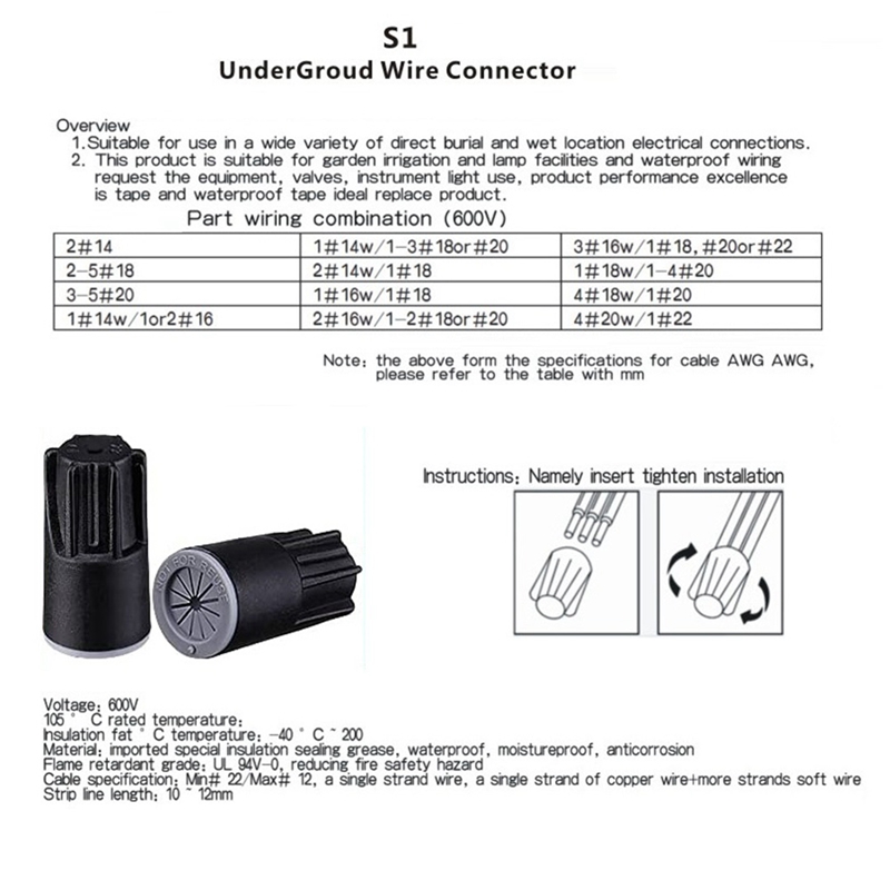 ABJA-Konektor Kawat Tahan Air, - Outdoor Lighting Wire Connectors ulasan dan harga
