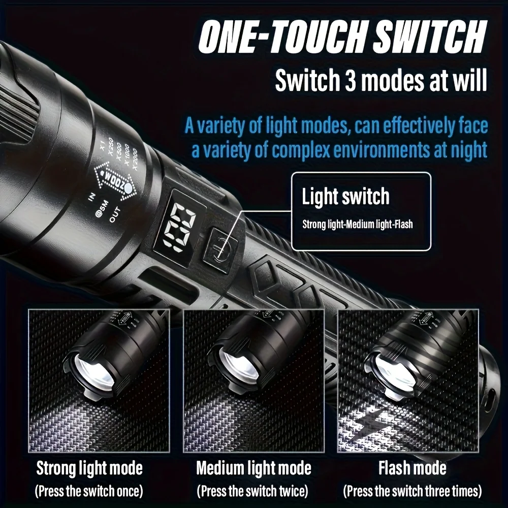 Senter LED Taktis 2000LM USB I - Outdoor Lighting Ideas For Party ulasan dan harga