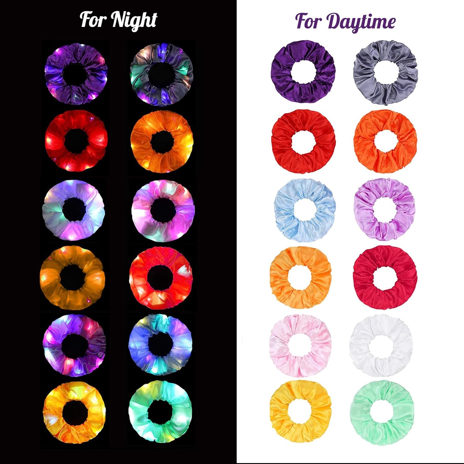 6 Buah Ikat Rambut LED Scrunch - Outdoor Lighting Ideas For Party ulasan dan harga