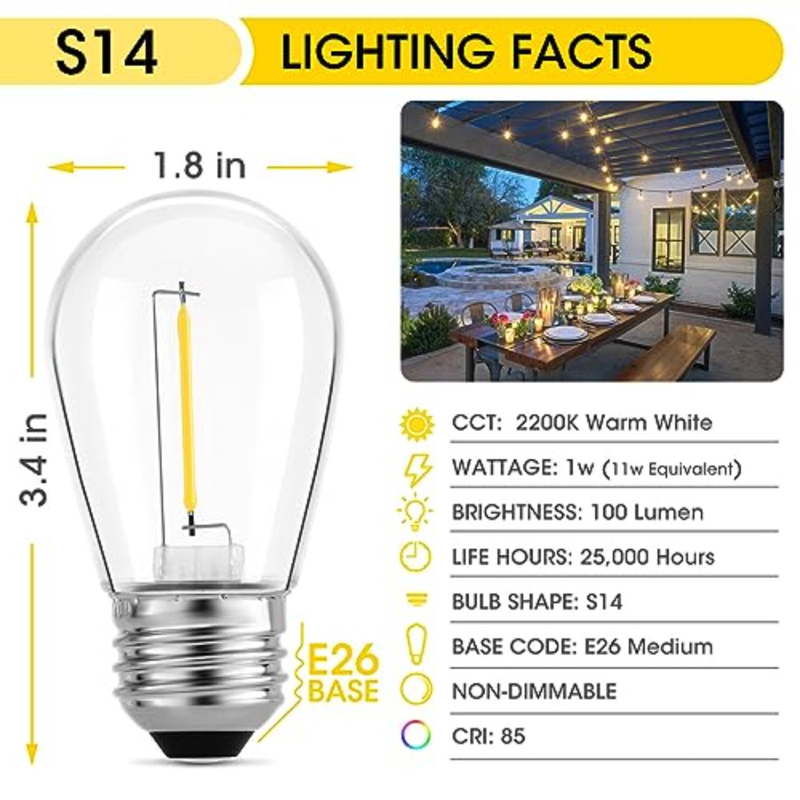 36 Paket Lampu LED S14 untuk L - Outdoor Lighting Bulbs ulasan dan harga