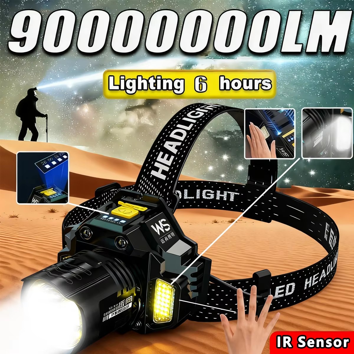 Lampu Kepala LED Bertenaga yan - Outdoor Lighting With Sensor ulasan dan harga