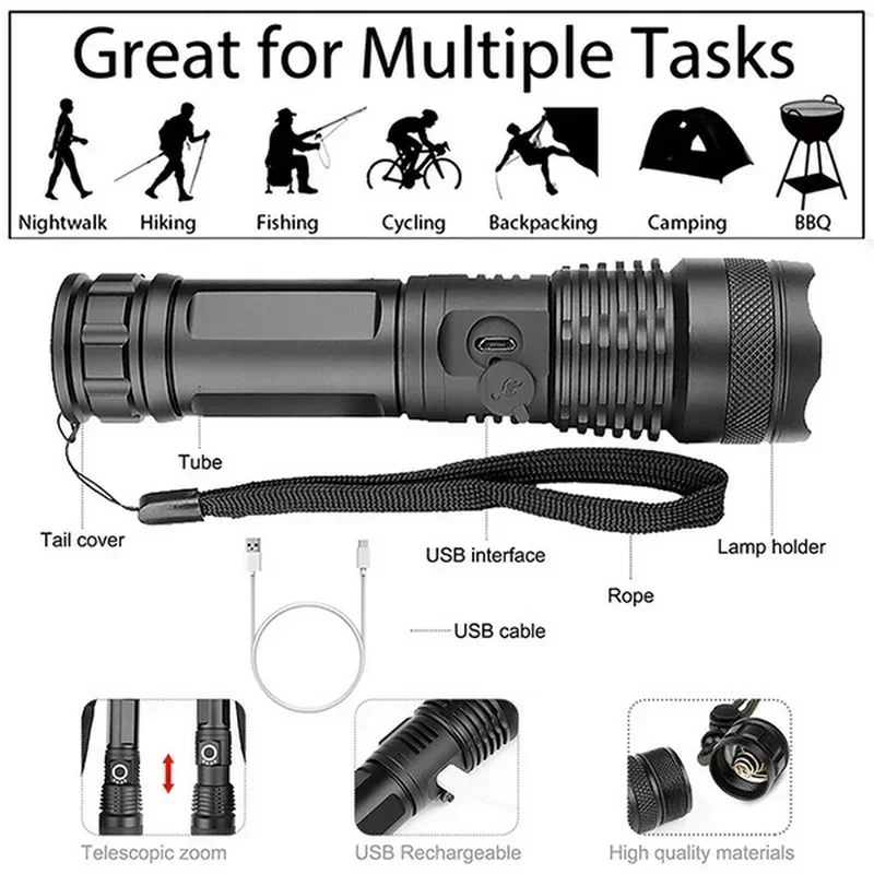 Senter Led XHP70 Daya Tinggi U - Outdoor Lighting Ideas For Party ulasan dan harga